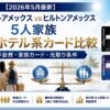 【2026年5月】マリオットアメックス vs ヒルトンアメックス｜5人家族父のホテル系カード比較（年会費・家族カード・元取り条件）
