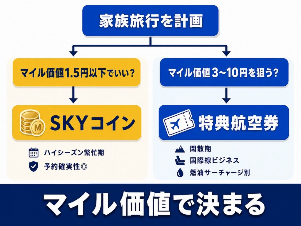 マイル価値で決まる判断フロー図