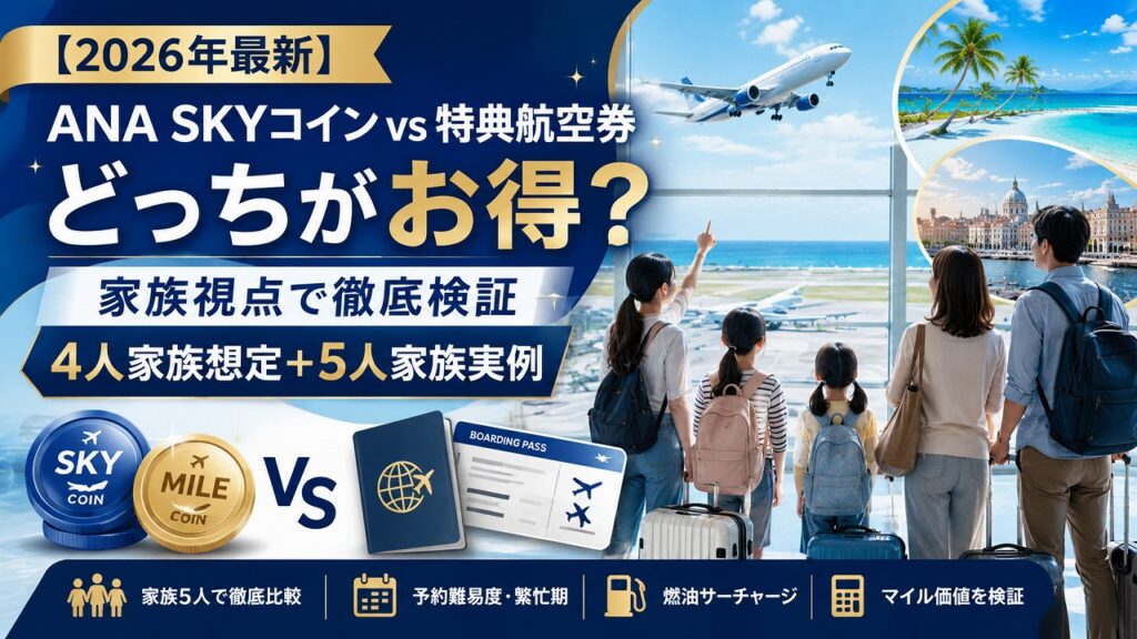 ANA SKYコインと特典航空券を家族視点で比較