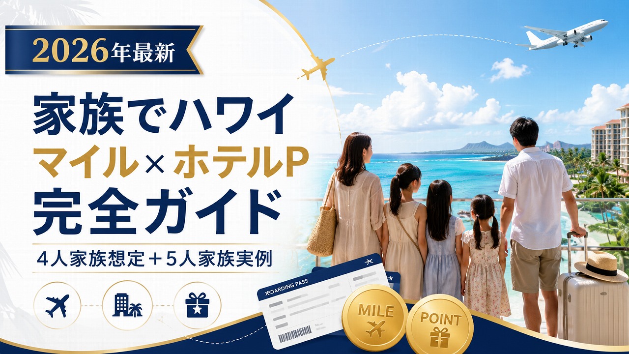 【2026年最新】家族でハワイ｜マイル×ホテルポイント完全ガイド（4人家族想定＋5人家族実例）