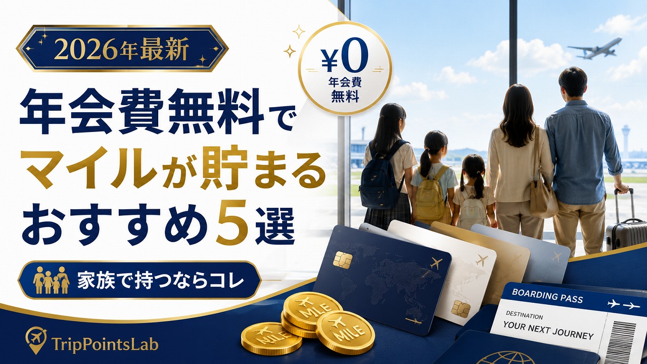 【2026年最新】年会費無料でマイルが貯まるクレジットカード おすすめ5選｜家族で持つならコレ