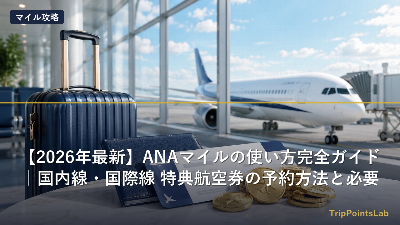 ANAマイルで特典航空券を取得して旅行するイメージ