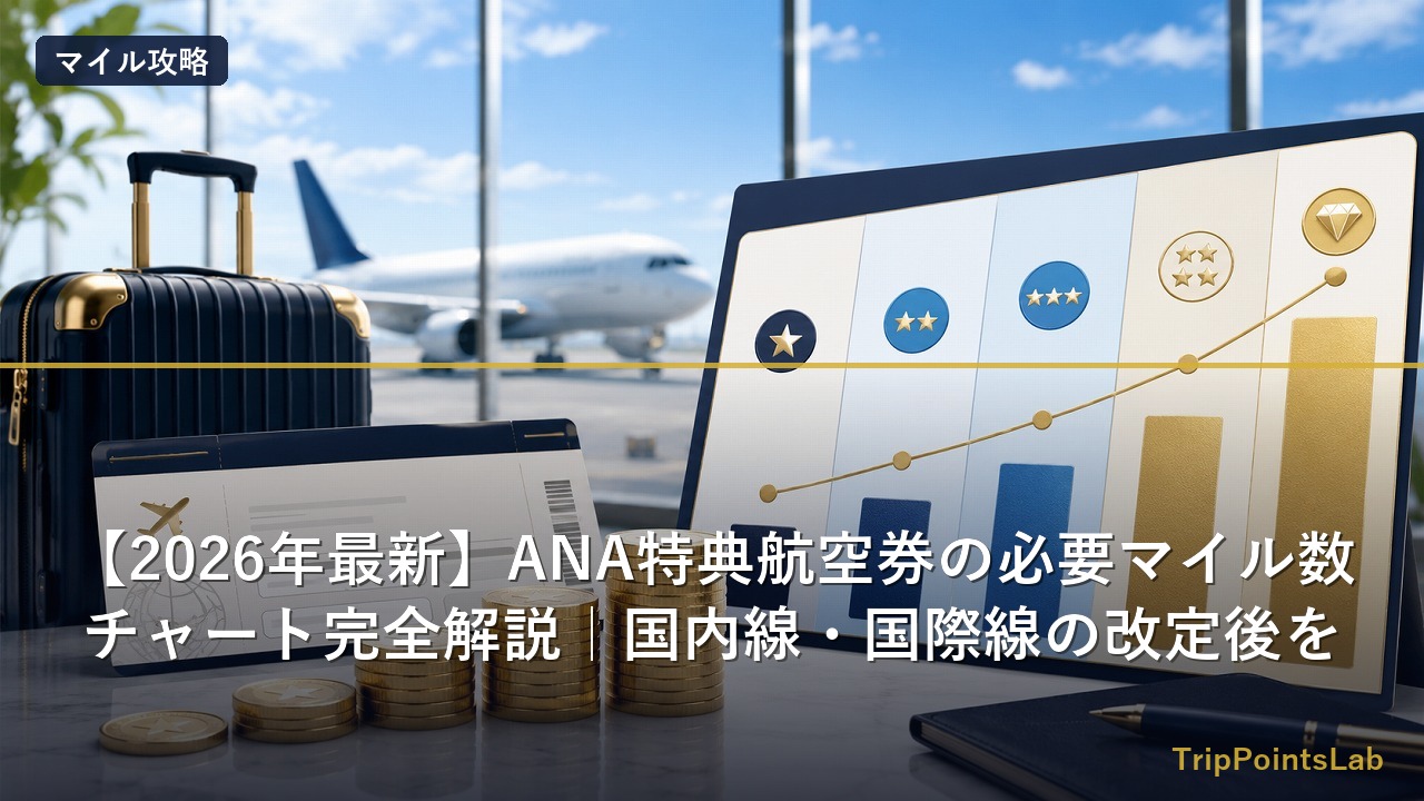 ANA特典航空券の必要マイル数チャートのイメージ