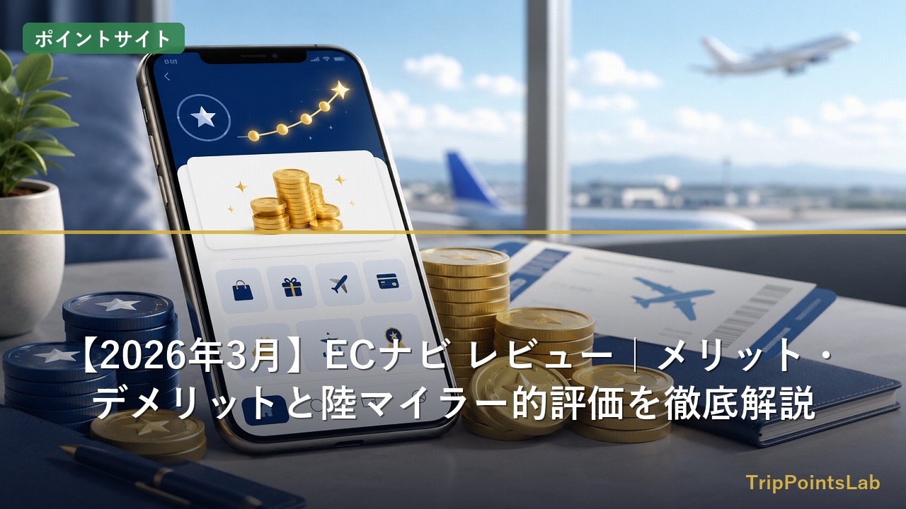 ECナビでポイントを貯めてマイル交換するイメージ