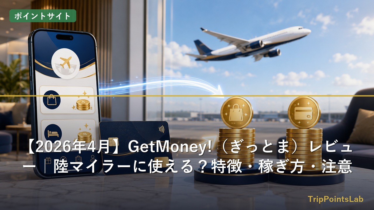 GetMoneyでポイントを貯めてマイル交換するイメージ