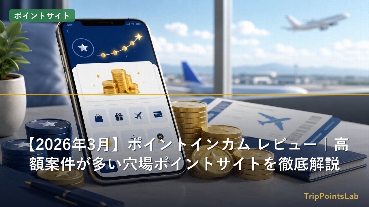 ポイントインカムでポイントを貯めてマイル交換するイメージ