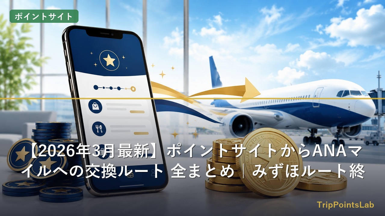 ポイントサイトからANAマイルへの交換ルートのイメージ
