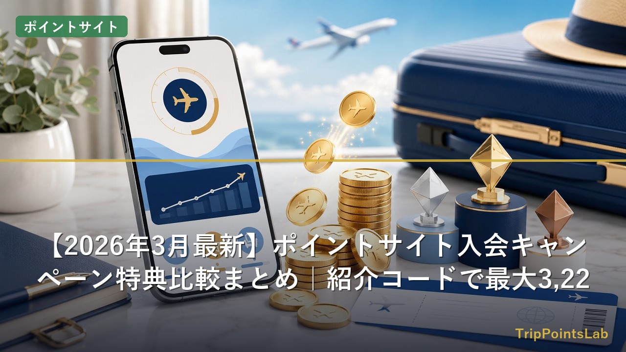 ポイントサイトの入会キャンペーン特典を比較するイメージ
