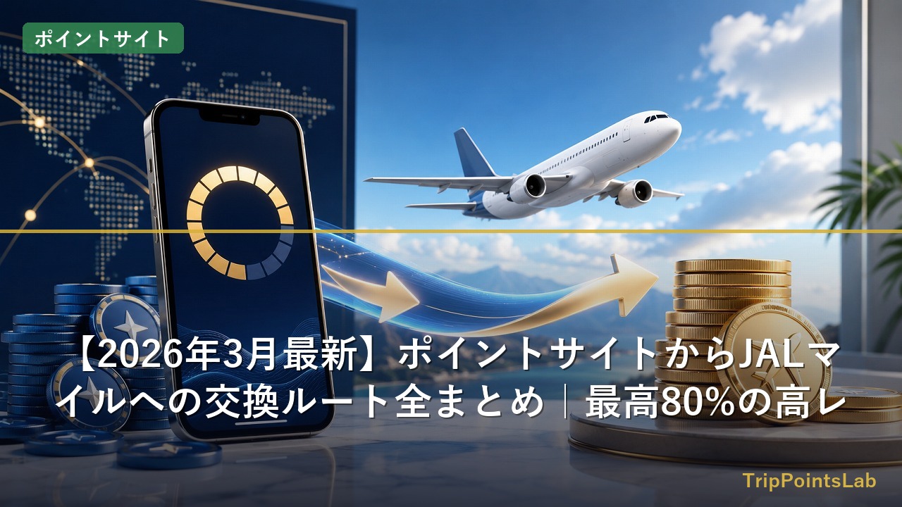 ポイントサイトからJALマイルへの交換ルートのイメージ