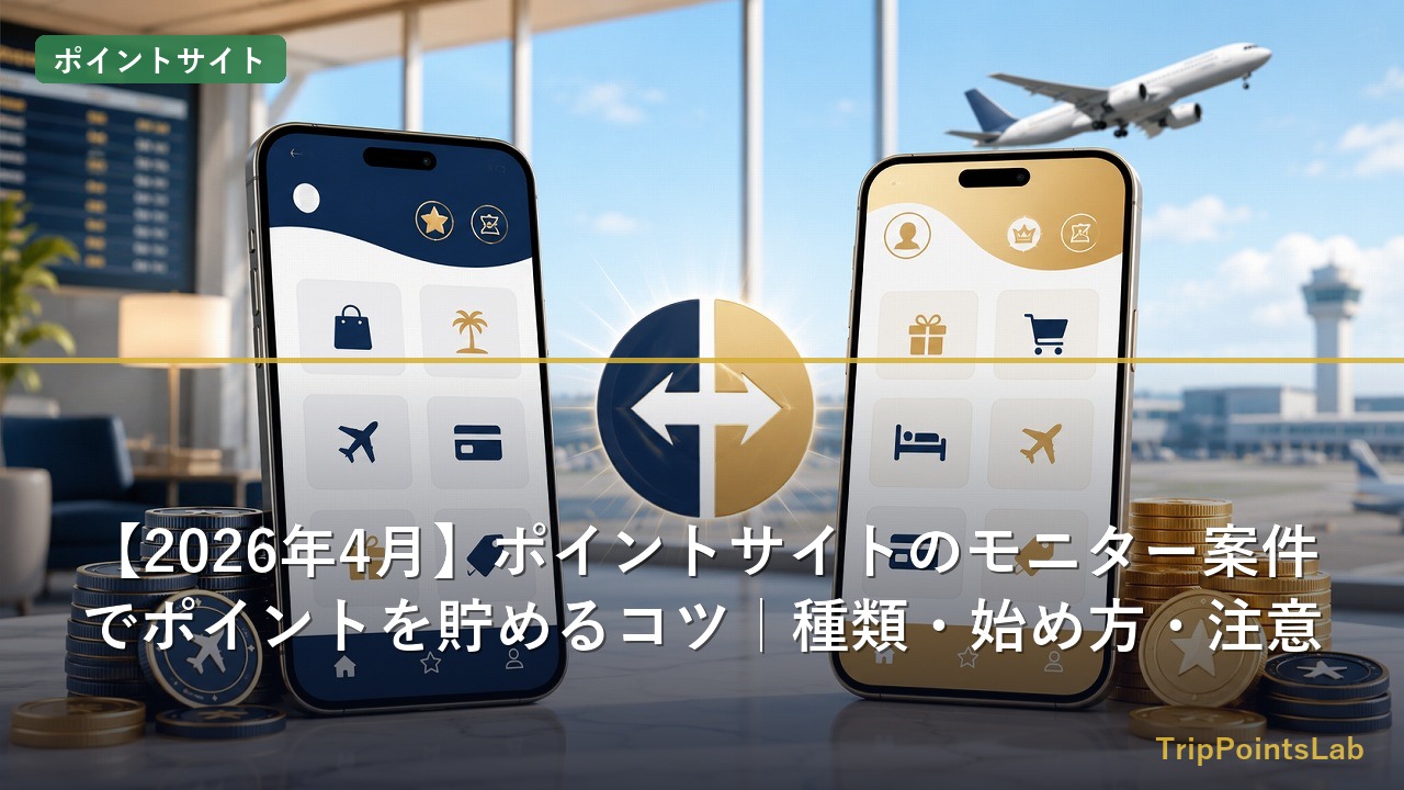 ポイントサイトのモニター案件でポイントを効率的に貯めるイメージ