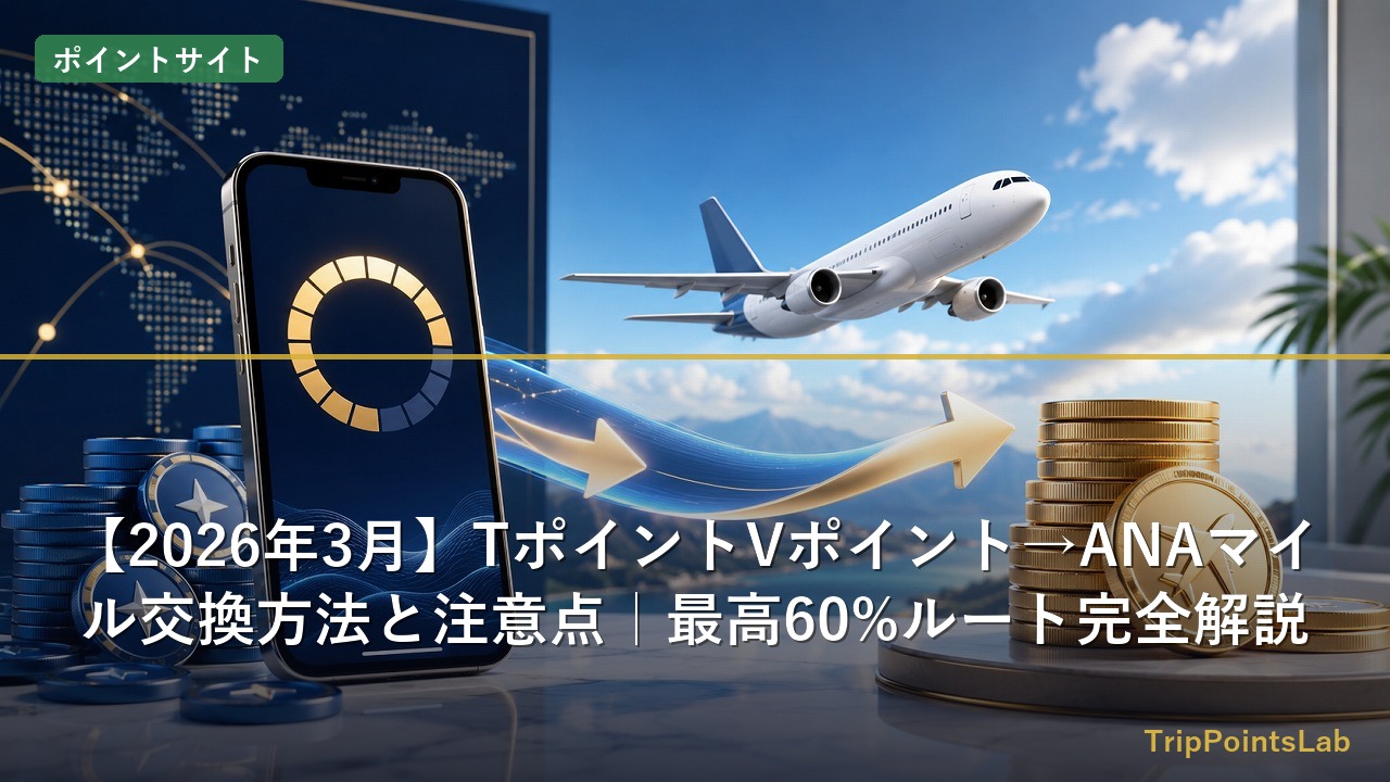 TポイントVポイントからANAマイルへ交換するルートのイメージ