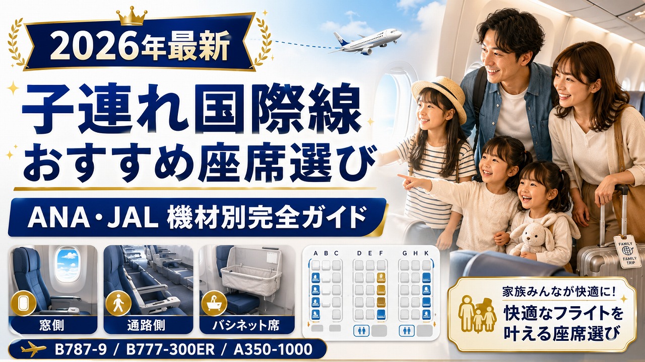 【2026年最新】子連れ国際線 おすすめ座席選び｜ANA・JAL機材別完全ガイド