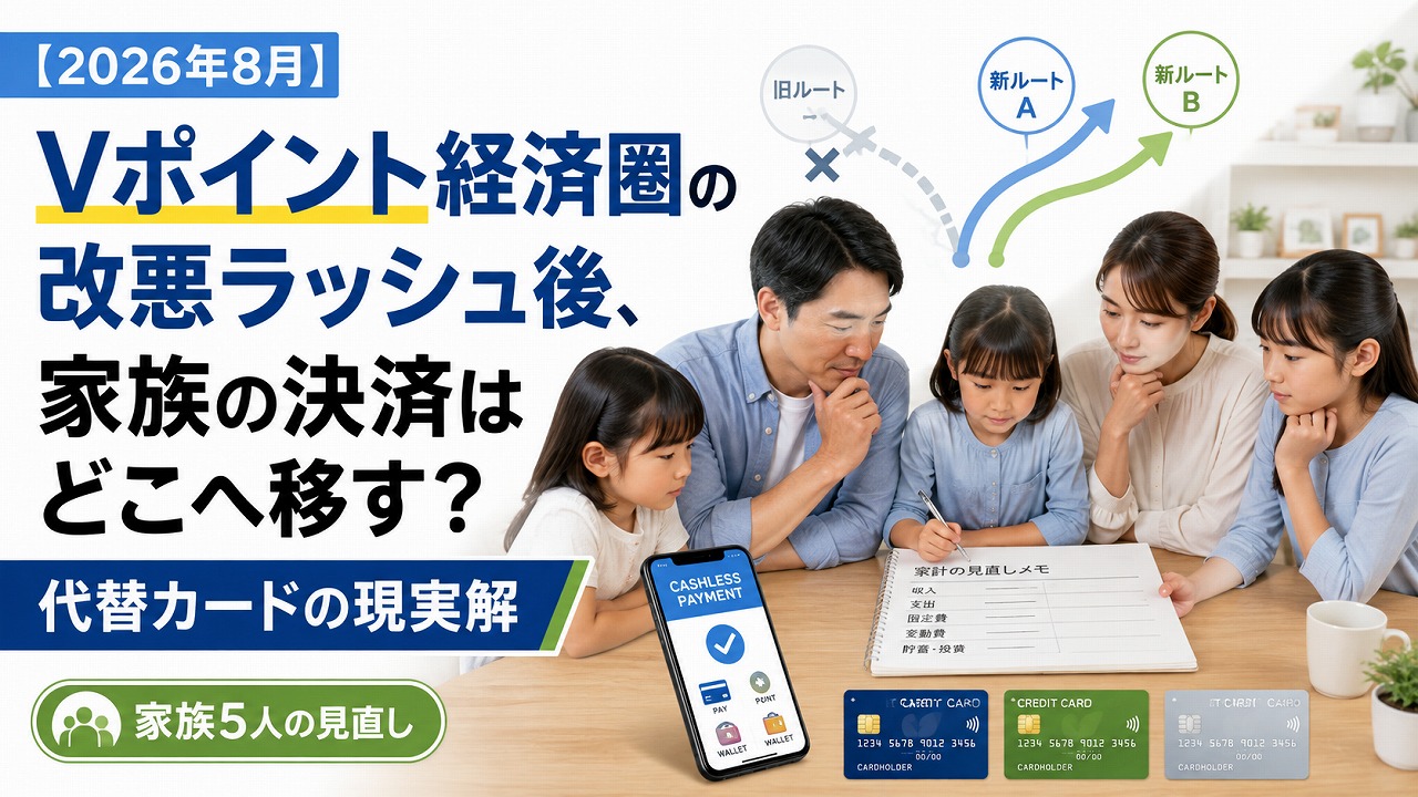 【2026年8月】Vポイント経済圏の改悪ラッシュ後、家族の決済はどこへ移す？代替カードの現実解