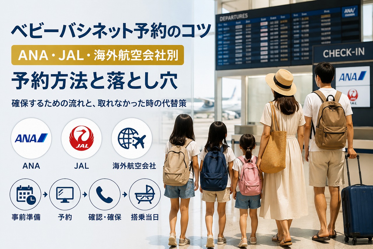【2026年最新】ベビーバシネット予約のコツ｜ANA・JAL・海外航空会社別の予約方法と落とし穴