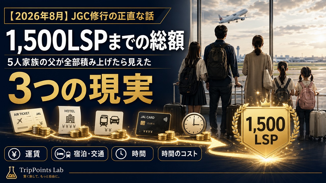 【2026年8月】JGC修行の正直な話｜1,500LSPまでの総額を5人家族の父が全部積み上げたら見えた3つの現実
