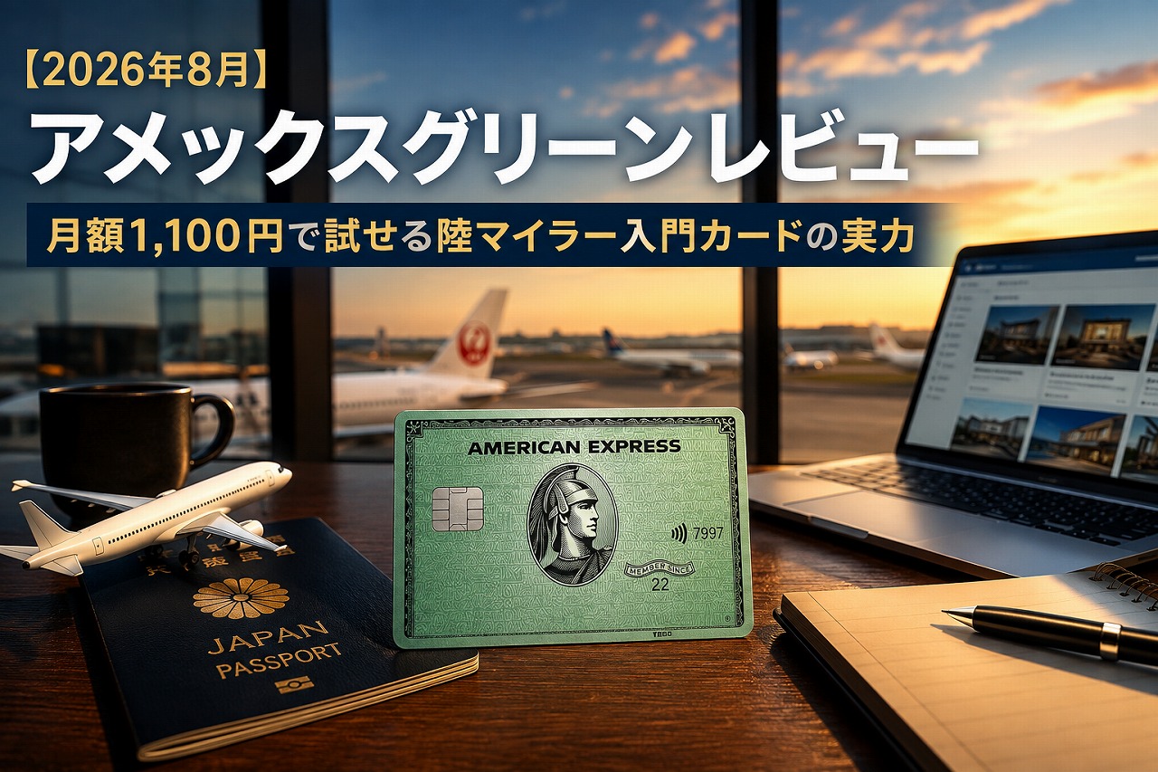 【2026年8月】アメックスグリーン レビュー｜月額1,100円で試せる陸マイラー入門カードの実力