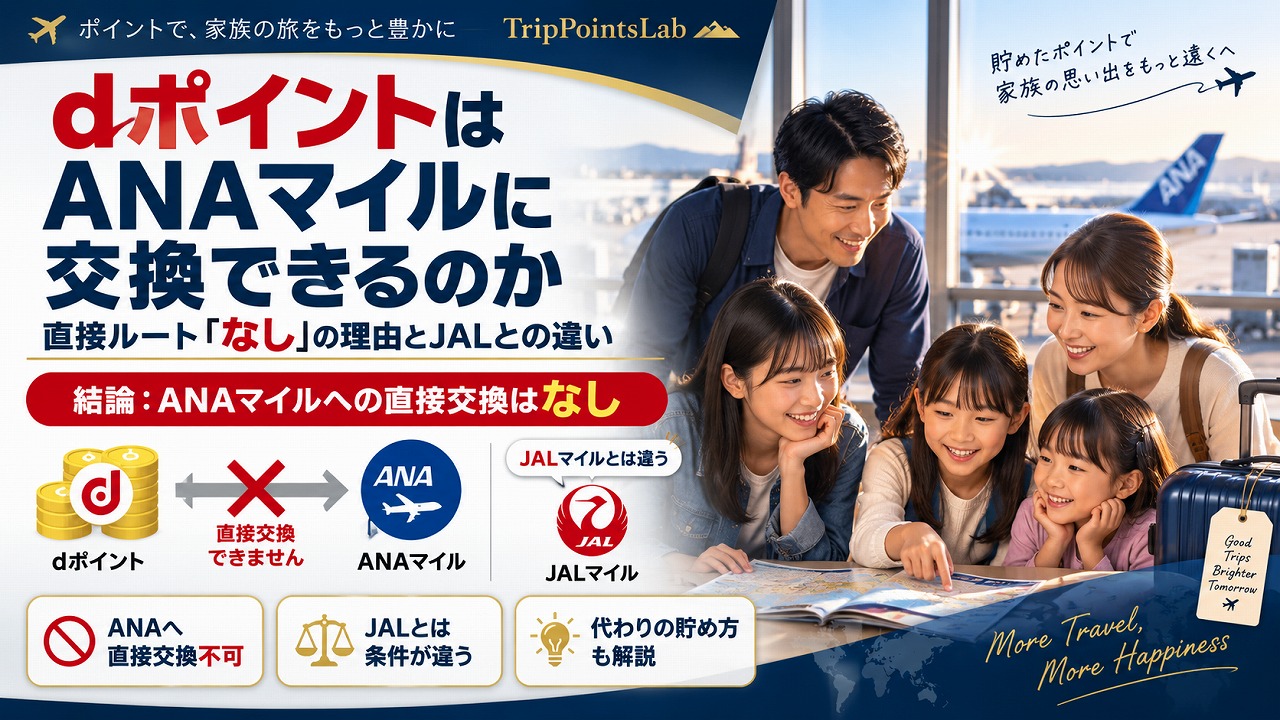 dポイントはANAマイルに交換できるのか｜直接ルート「なし」の理由とJALとの違い