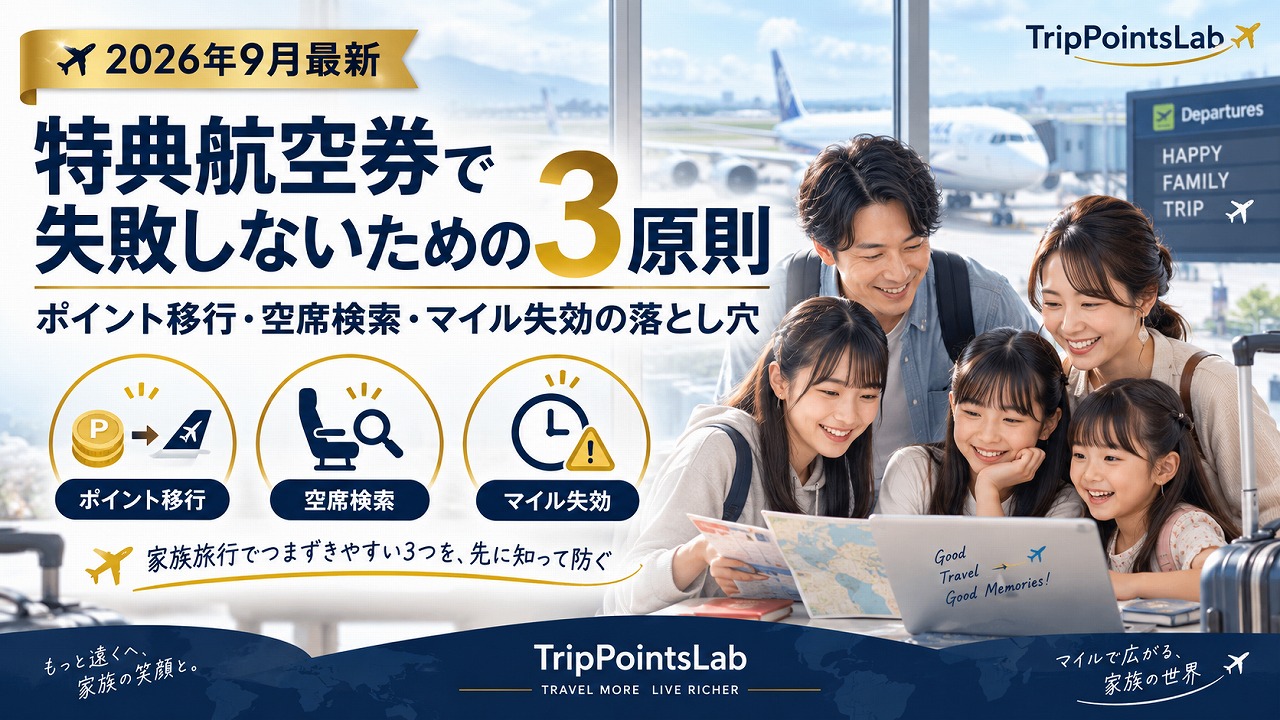 【2026年9月最新】特典航空券で失敗しないための3原則｜ポイント移行・空席検索・マイル失効の落とし穴