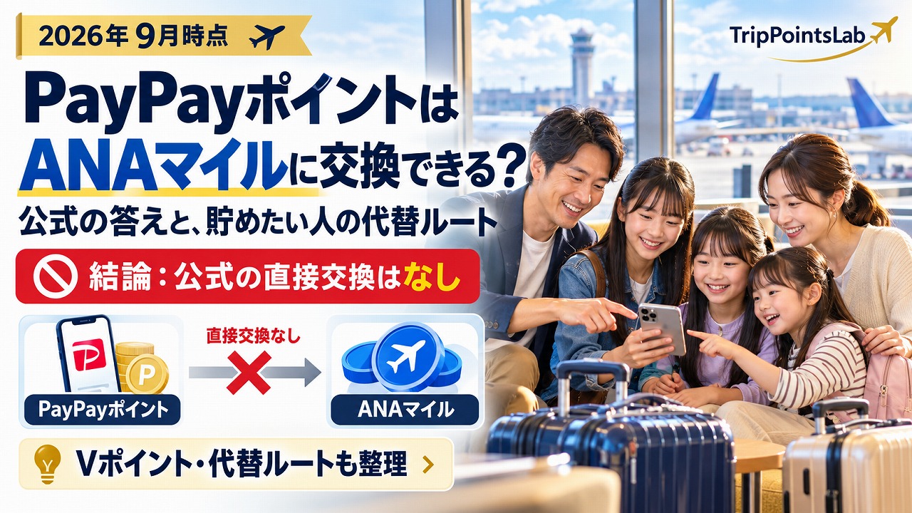 PayPayポイントはANAマイルに交換できる？公式の答えと、貯めたい人の代替ルート
