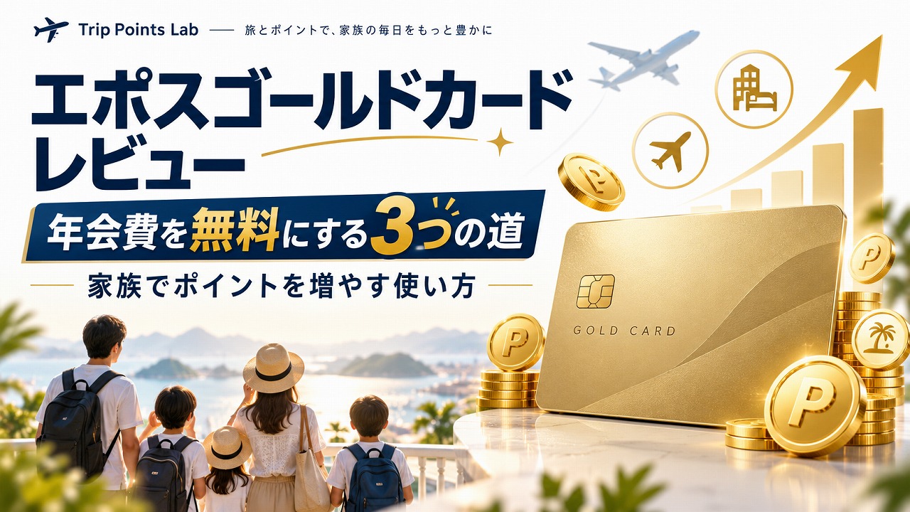 【2026年9月】エポスゴールドカード レビュー｜年会費を無料にする3つの道と家族でポイントを増やす使い方