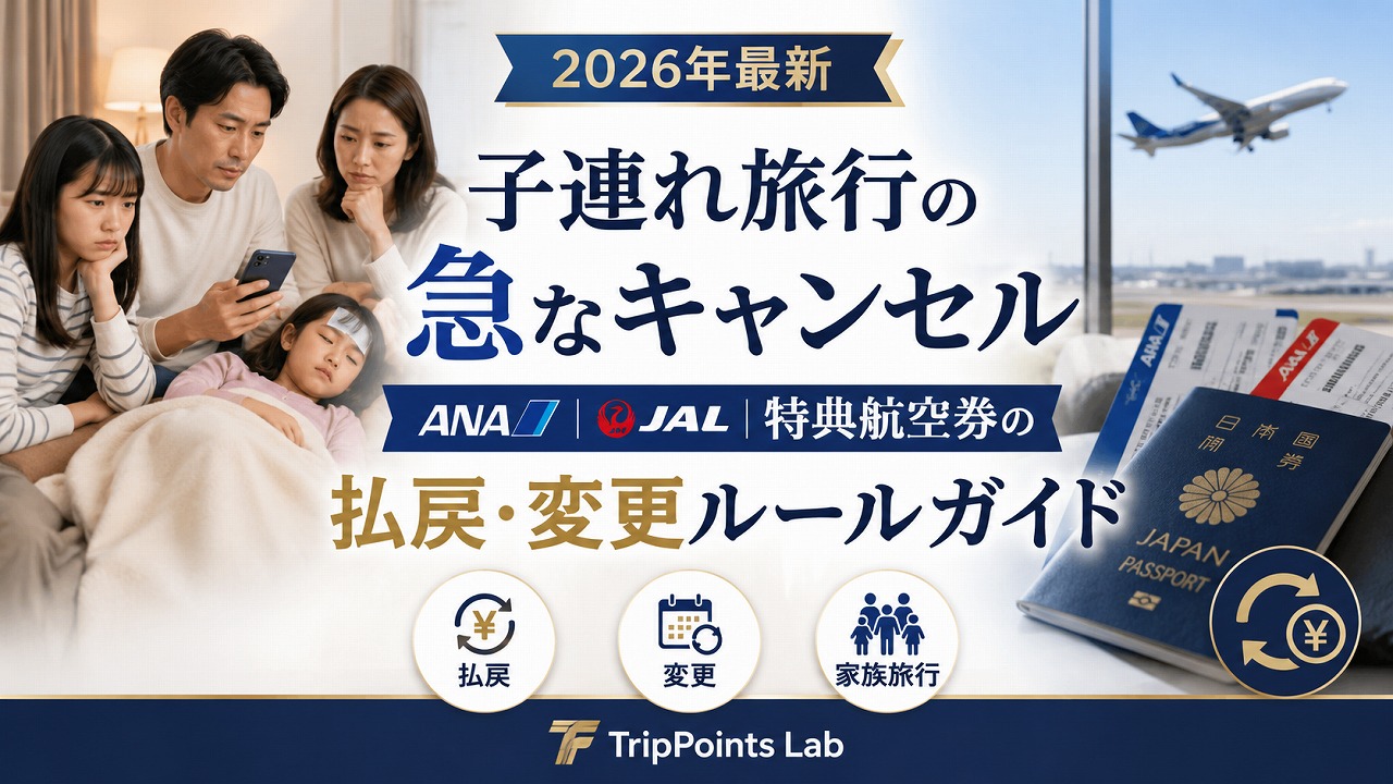 【2026年最新】子連れ旅行の急なキャンセル｜ANA/JAL特典航空券の払戻・変更ルール完全ガイド