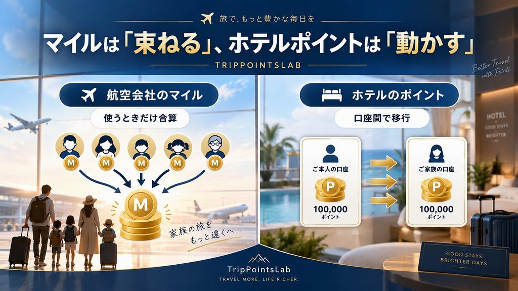 マイルは「束ねる」、ホテルポイントは「動かす」