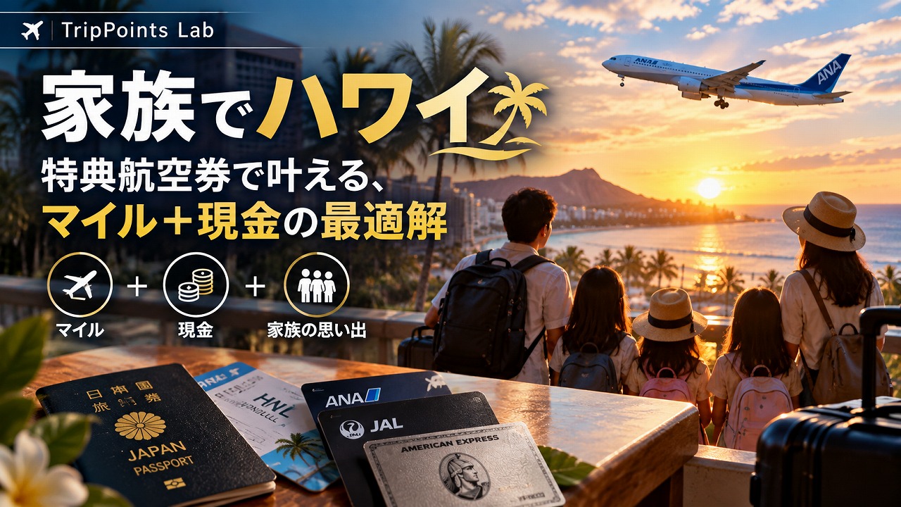 【2026年9月最新】燃油サーチャージ0円の特典航空券で家族ハワイ｜マイル＋現金の「総額」で選ぶ