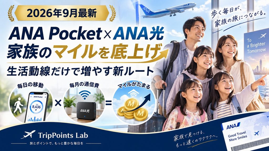 【2026年9月最新】ANA Pocket×ANA光で家族のマイルを底上げ｜生活動線だけで年間マイルを増やす新ルート