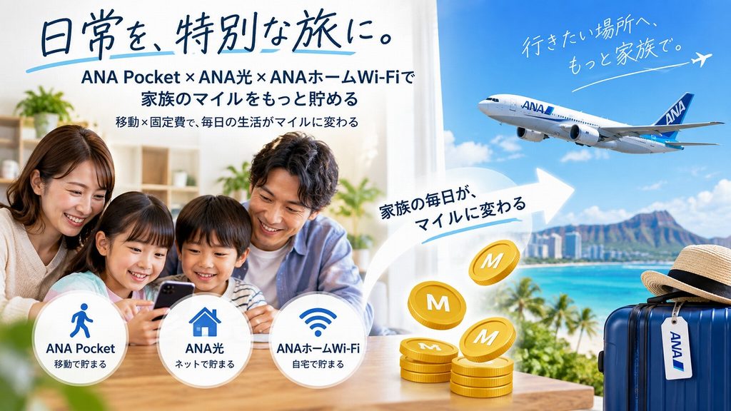 ANA Pocket×ANA光で家族のマイルを底上げ｜まとめ