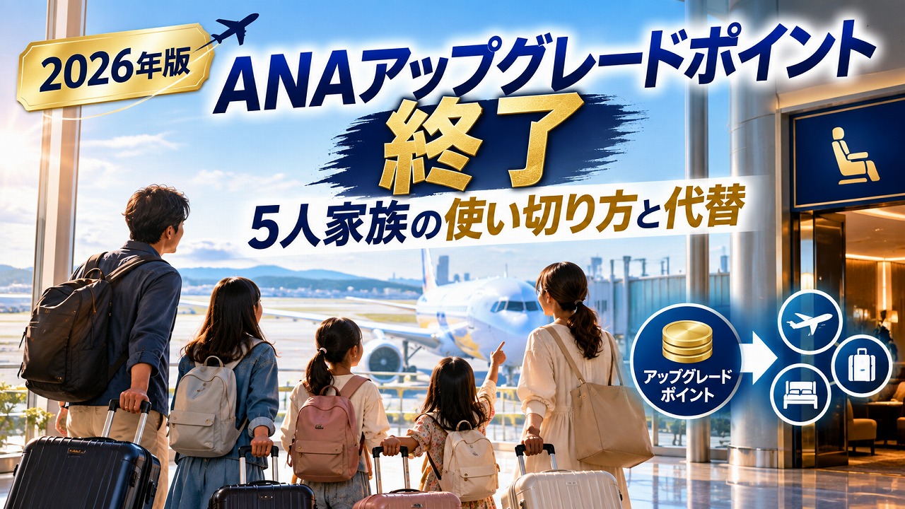 【2026年】ANAアップグレードポイント終了｜5人家族の使い切り方と終了後の代替