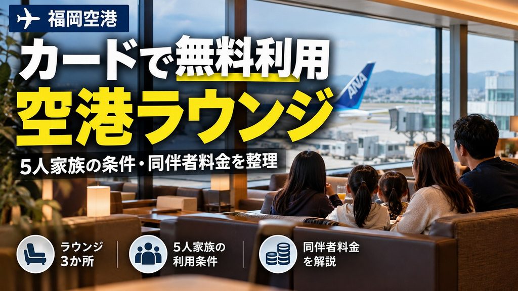 【2026年】福岡空港ラウンジをカードで無料利用|5人家族の条件・同伴者料金を整理