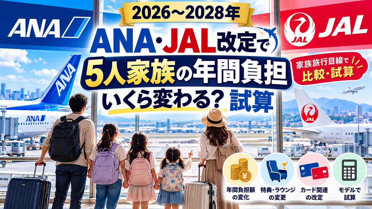 【2026〜2028年】ANA・JAL改定で5人家族の年間負担はいくら変わる？試算