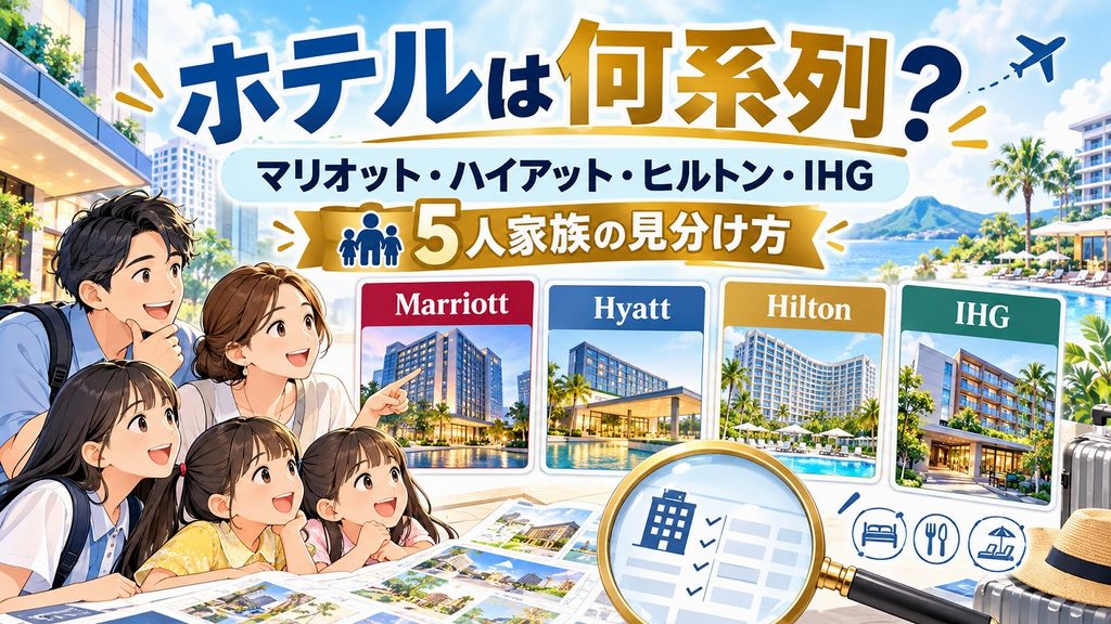 【2026年10月】そのホテルは何系列?マリオット・ハイアット・ヒルトン・IHGのブランド早見表|5人家族の系列の見分け方