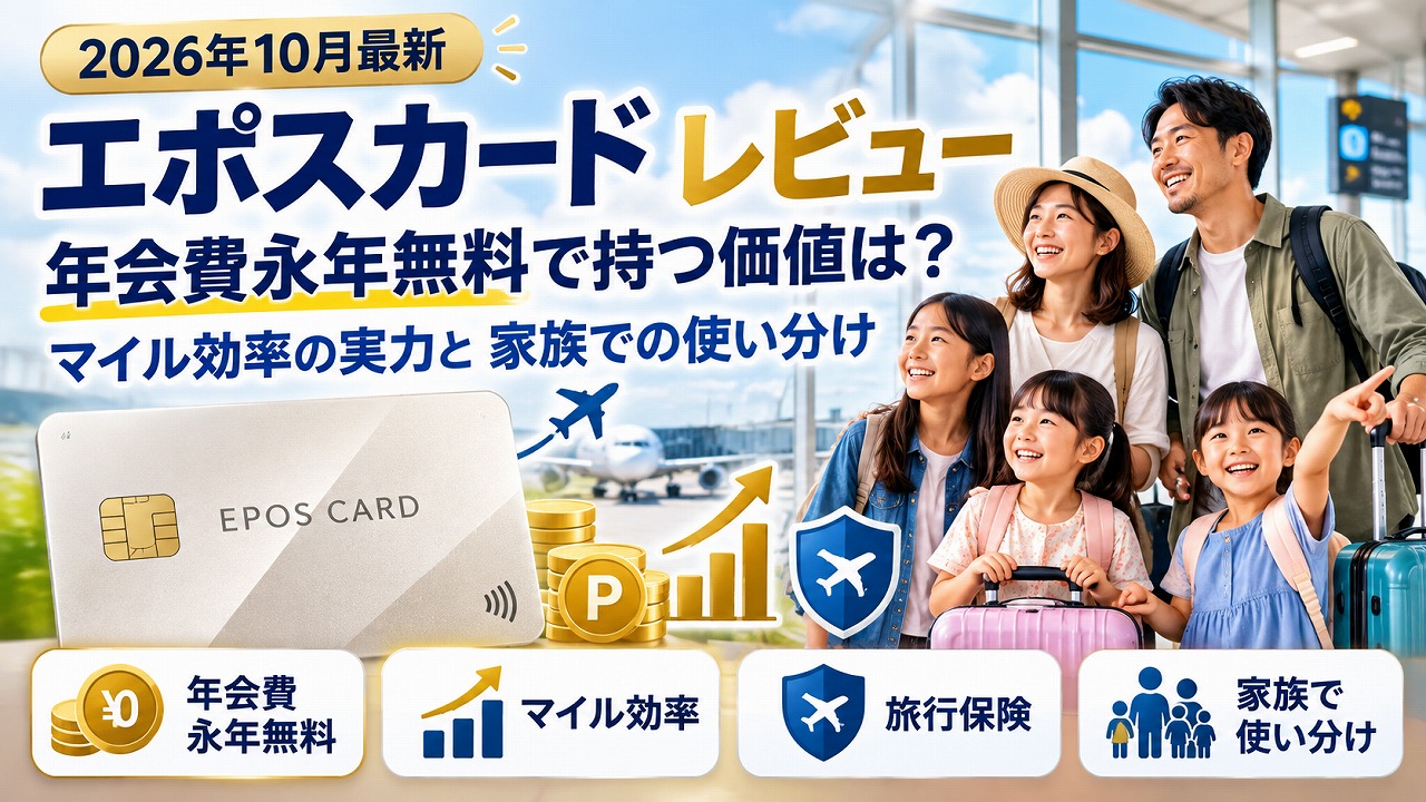 【2026年10月】エポスカード レビュー｜年会費永年無料で持つ価値は？マイル効率の実力と家族での使い分け