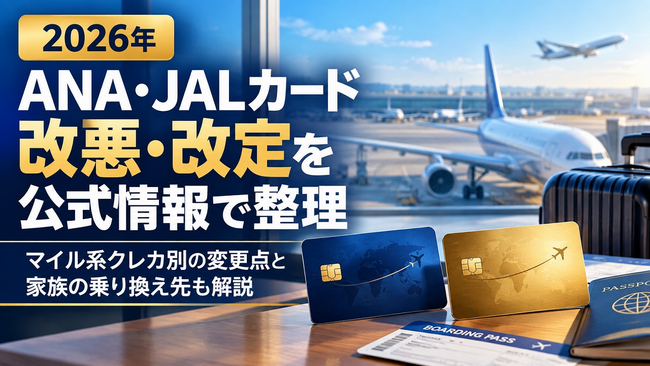 【2026年】ANA・JALカードの改悪・改定を公式情報で整理｜マイル系クレカ別の変更点と家族の乗り換え先