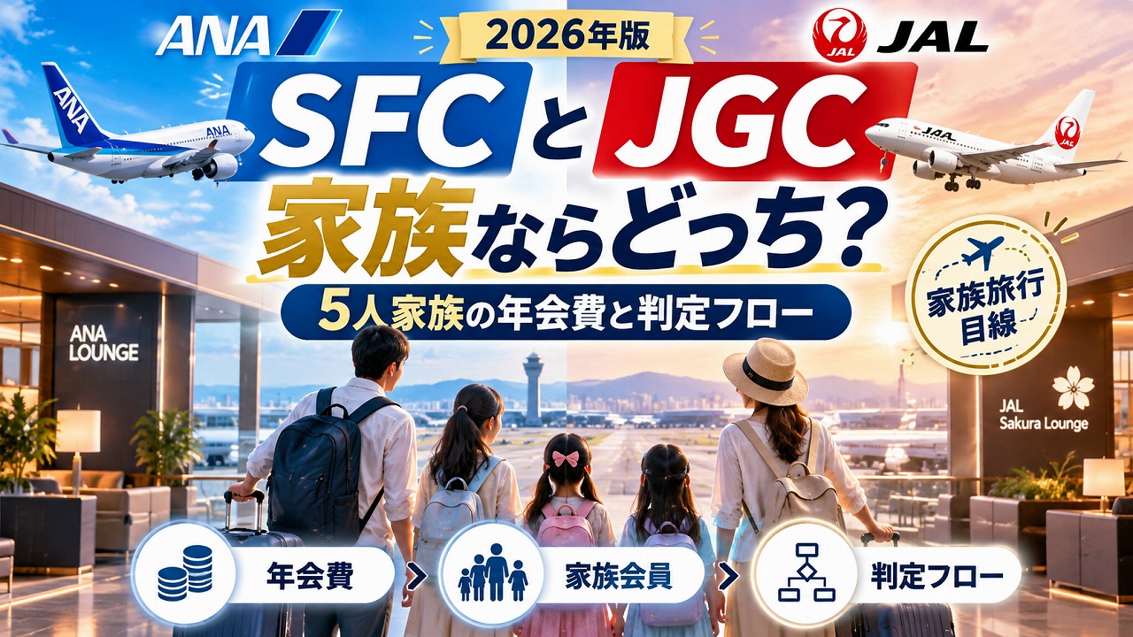 【2026年】SFCとJGC、家族ならどっち？5人家族の年会費と判定フロー