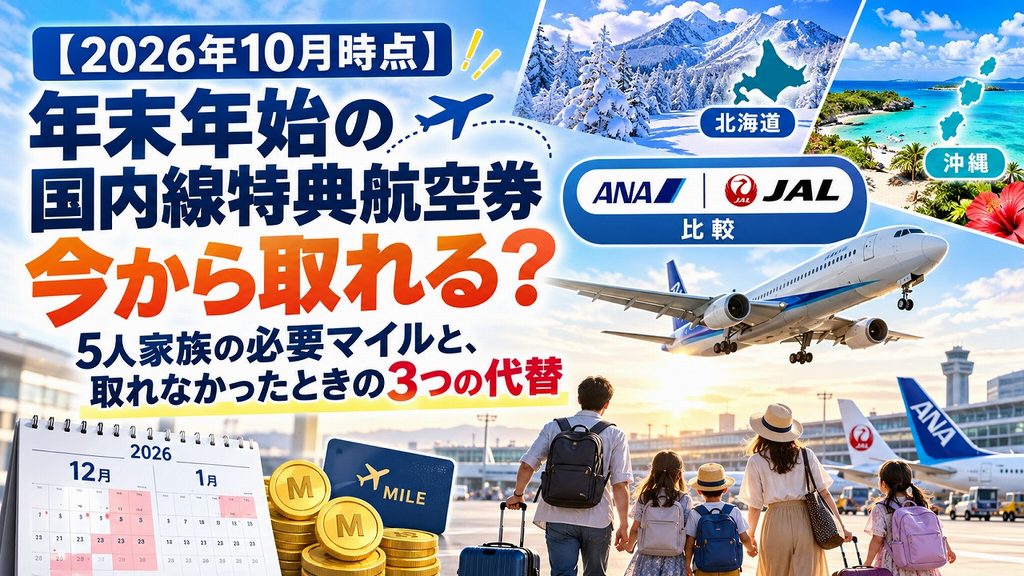 【2026年10月時点】年末年始の国内線特典航空券は今から取れる？5人家族の必要マイルと、取れなかったときの3つの代替