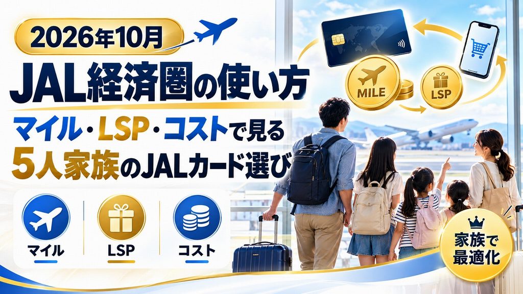 【2026年10月】JAL経済圏の使い方|マイル・LSP・コストで見る「本当に使うべきサービス」と5人家族のJALカード選び