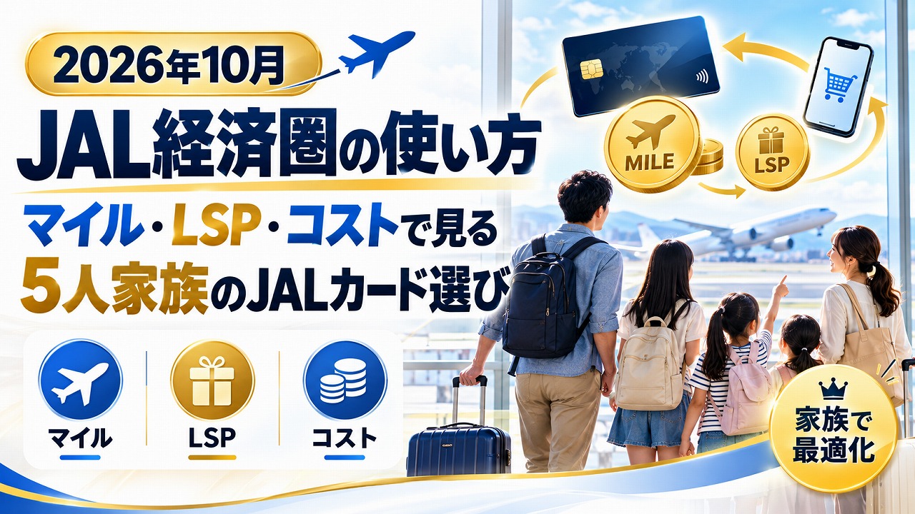 【2026年10月】JAL経済圏の使い方｜マイル・LSP・コストで見る「本当に使うべきサービス」と5人家族のJALカード選び
