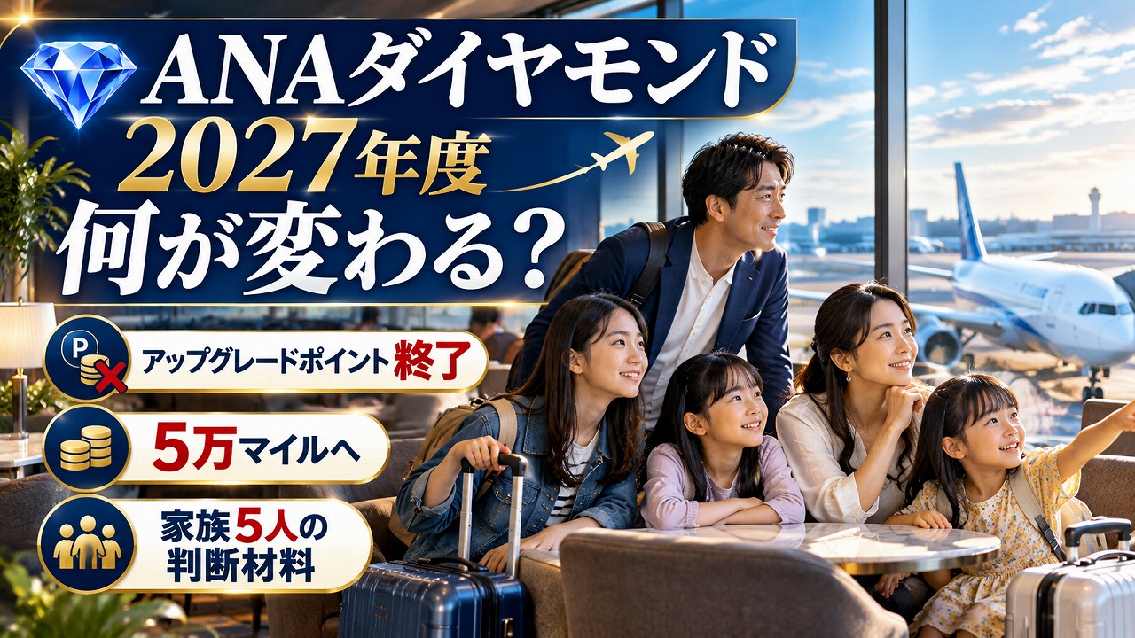 【2027年度】ANAダイヤモンドは何が変わる？アップグレードポイント終了と家族5人の判断材料