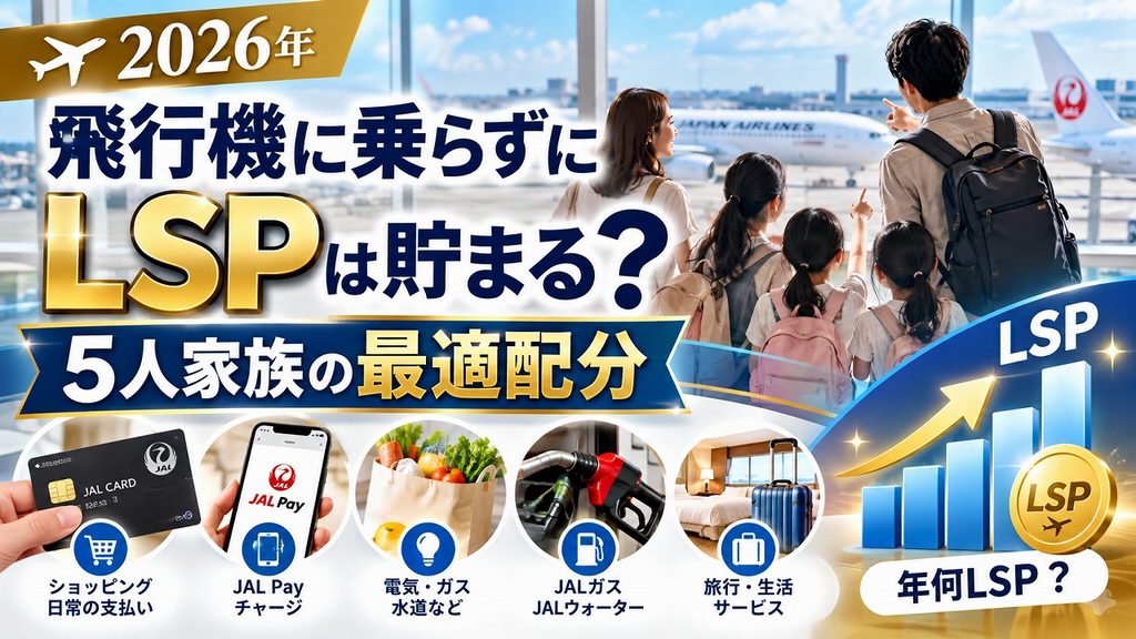 【2026年】ライフステータスポイント（LSP）の貯め方｜飛行機に乗らずに年何LSP？5人家族の最適配分